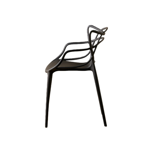 Set de 4 Sillas Palermo, Color Negro, con Espaldar y Diseño Moderno