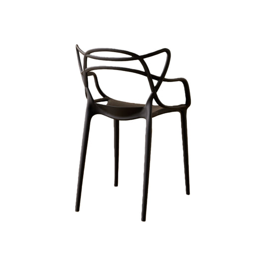 Set de 4 Sillas Palermo, Color Negro, con Espaldar y Diseño Moderno