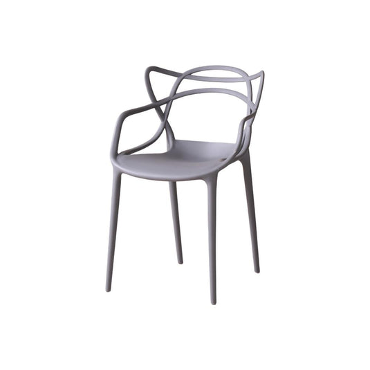 Set de 4 Sillas Palermo, Color Gris, con Espaldar y Diseño Moderno