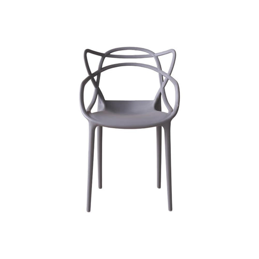 Set de 4 Sillas Palermo, Color Gris, con Espaldar y Diseño Moderno