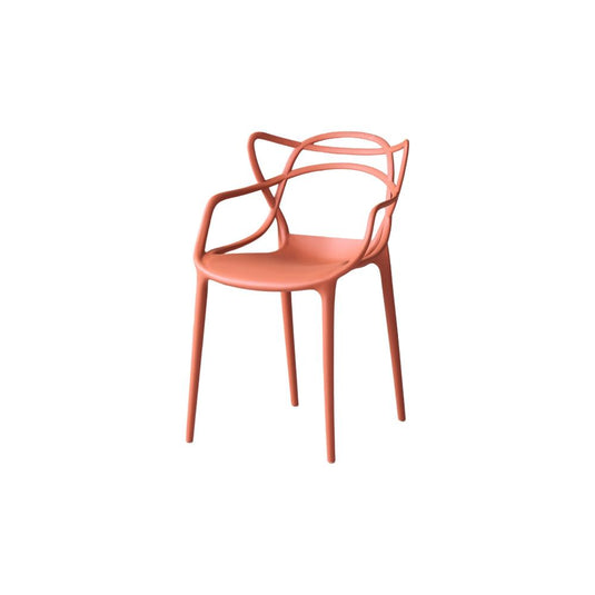 Set de 4 Sillas Palermo, Color Terracota, con Espaldar y Diseño Moderno