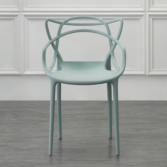 Set de 4 Sillas Palermo, Color Azul Claro, con Espaldar y Diseño Moderno