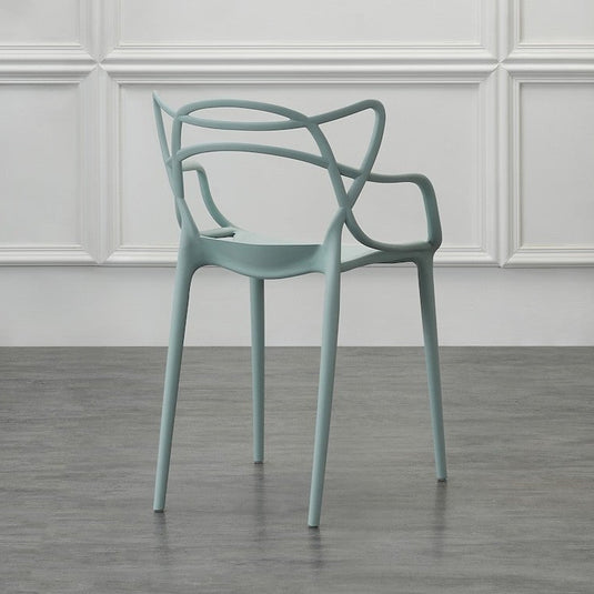 Set de 4 Sillas Palermo, Color Azul Claro, con Espaldar y Diseño Moderno