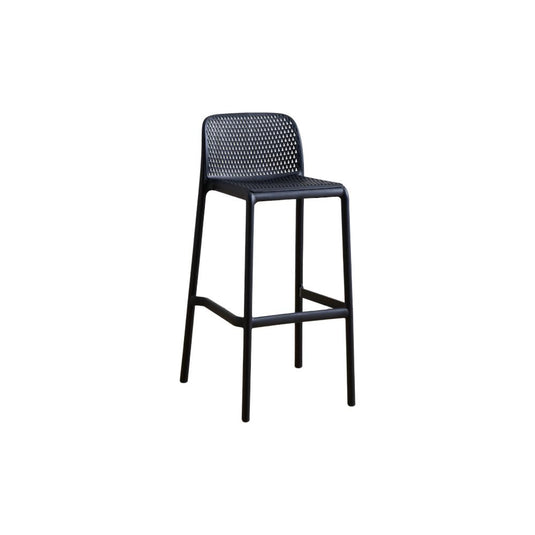 Set de 4 Sillas para Bar Túnez, Color Negro, con Espaldar Redondeado y Transpirable