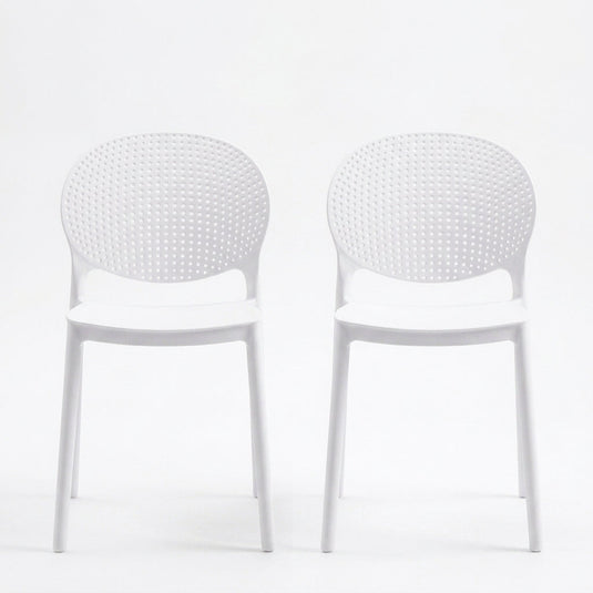Silla Florida, Color Blanco, con Espaldar y Diseño Moderno X2