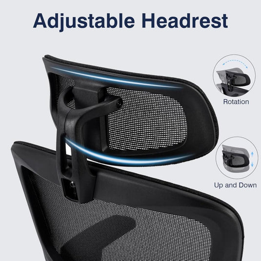Silla De Oficina VECELO Negro Giratoria Ergonómica