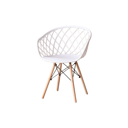 Silla Oasis con Brazos, Color Blanco, con Espaldar