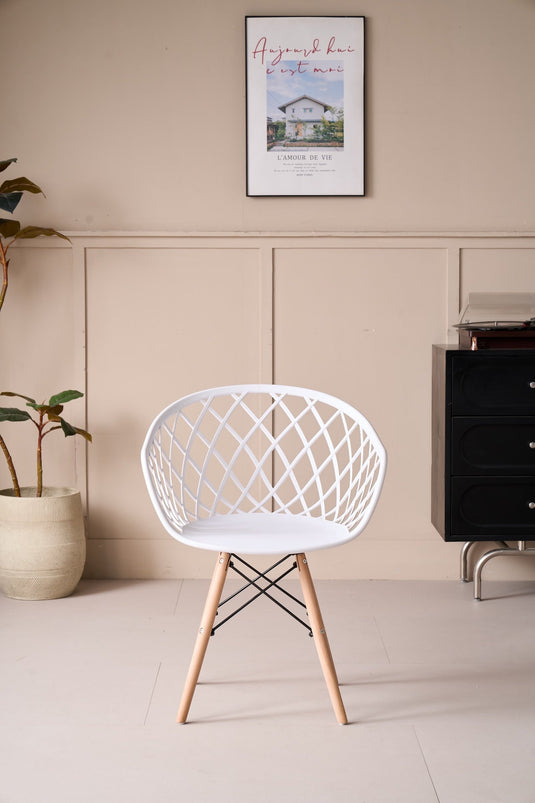Silla Oasis con Brazos, Color Blanco, con Espaldar