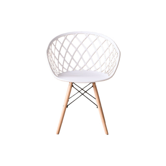 Silla Oasis con Brazos, Color Blanco, con Espaldar