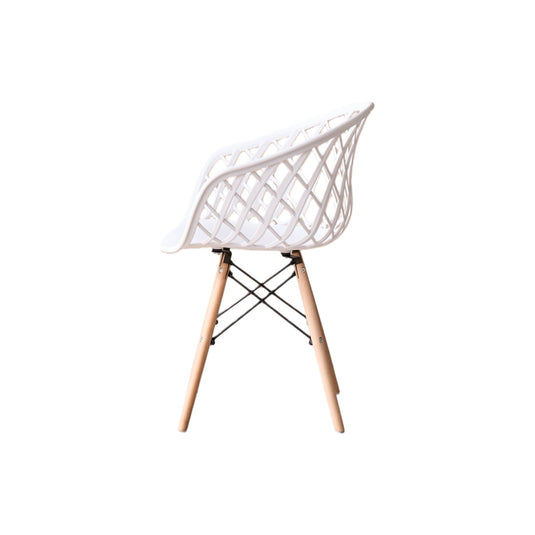 Silla Oasis con Brazos, Color Blanco, con Espaldar