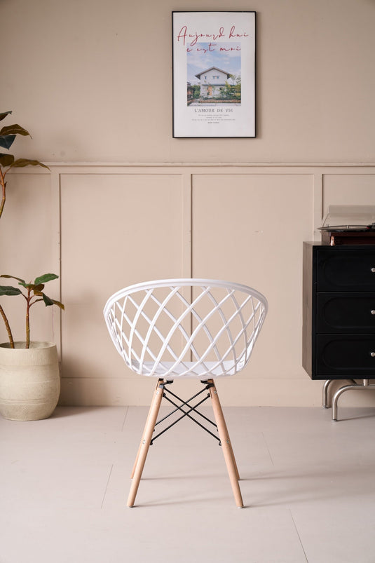 Silla Oasis con Brazos, Color Blanco, con Espaldar