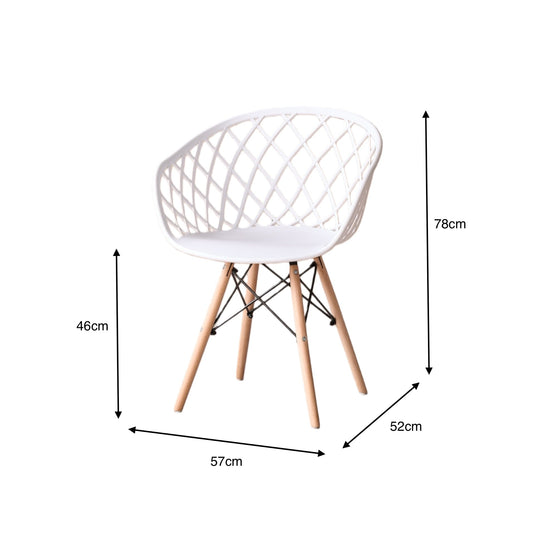 Silla Oasis con Brazos, Color Blanco, con Espaldar