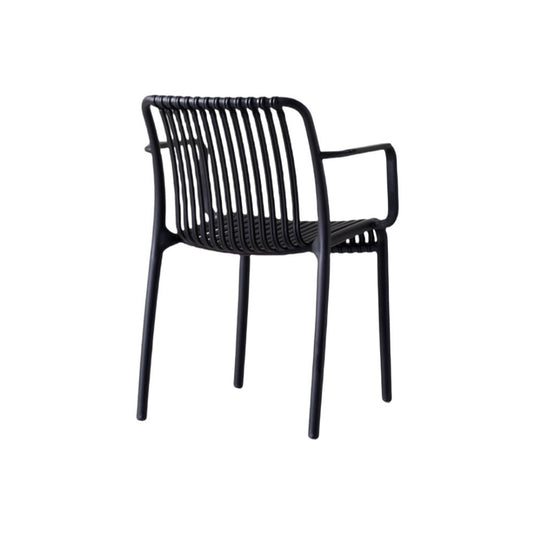 Set de 2 Sillas Terra con Brazos, Color Negro, con Espaldar