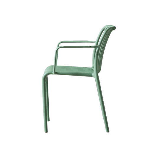 Silla Terra con Brazos, Color Verde Olivo, Con espaldar