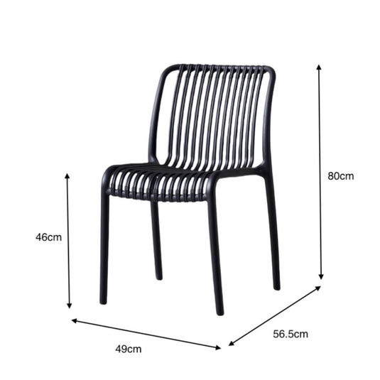 Silla Terra, Color Negro, Con espaldar