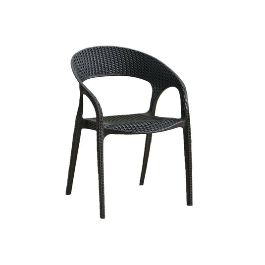 Set de 4 Sillas Axel, Negro, con Espaldar, Reposa Brazos y con Textura Trenzada