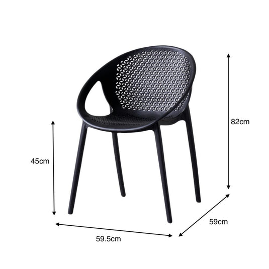 Silla Selva Con Brazos, Color Negro, Con espaldar
