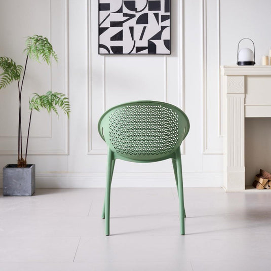 Set de 2 Sillas Selva con Brazos, Color Verde Olivo, con Espaldar