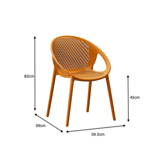 Silla Selva con Brazos, Color Naranja, con Espaldar