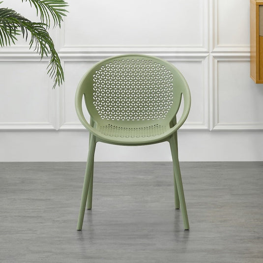 Set de 4 Sillas Selva con Brazos, Color Verde, con Espaldar