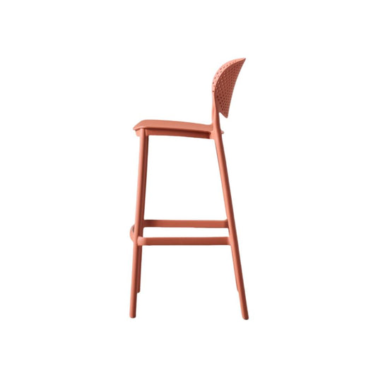 Set de 4 Sillas para Bar Río, Color Terracota, Diseño Moderno