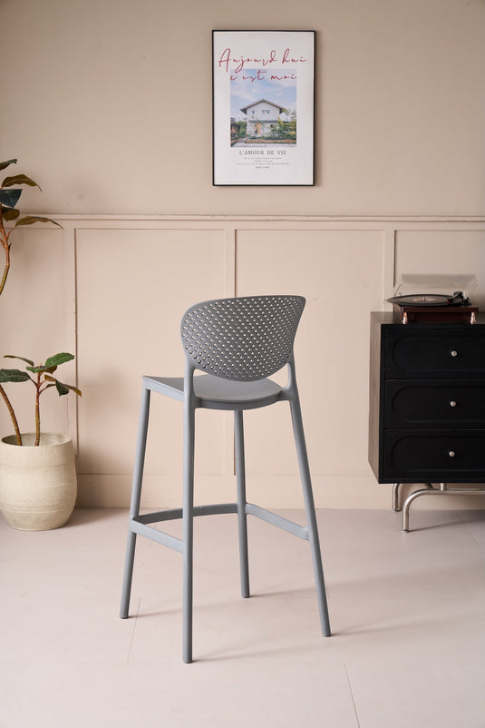 Silla para Bar Río, Color Gris Oscuro, Diseño Moderno