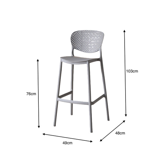 Silla para Bar Río, Color Gris Oscuro, Diseño Moderno X2