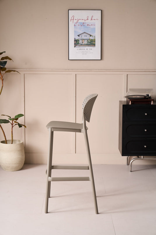 Silla para Bar Río, Color Taupe, Diseño Moderno