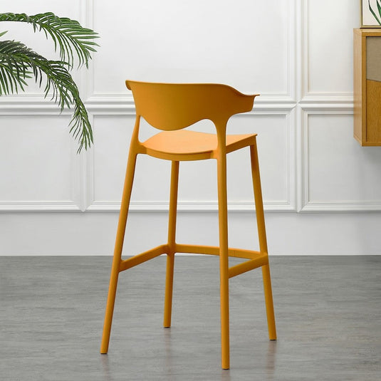 Set de 4 Sillas para Bar Elena, Color Naranja, Diseño Moderno