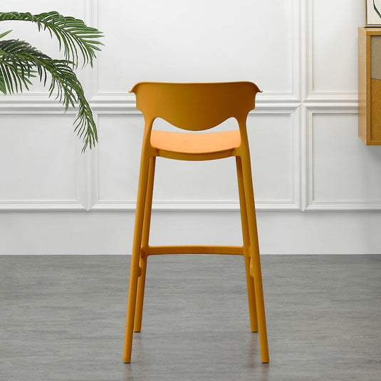 Set de 4 Sillas para Bar Elena, Color Naranja, Diseño Moderno