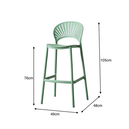Set de 4 Sillas para Bar Paraíso, Color Verde Olivo, Diseño Moderno