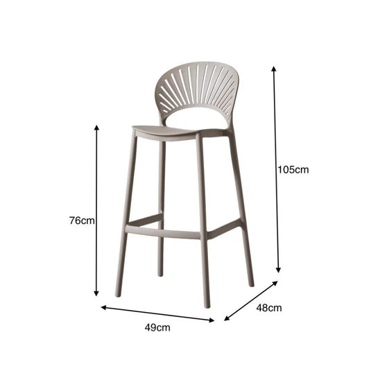Set de 4 Sillas para Bar Paraíso, Color Taupe, Diseño Moderno