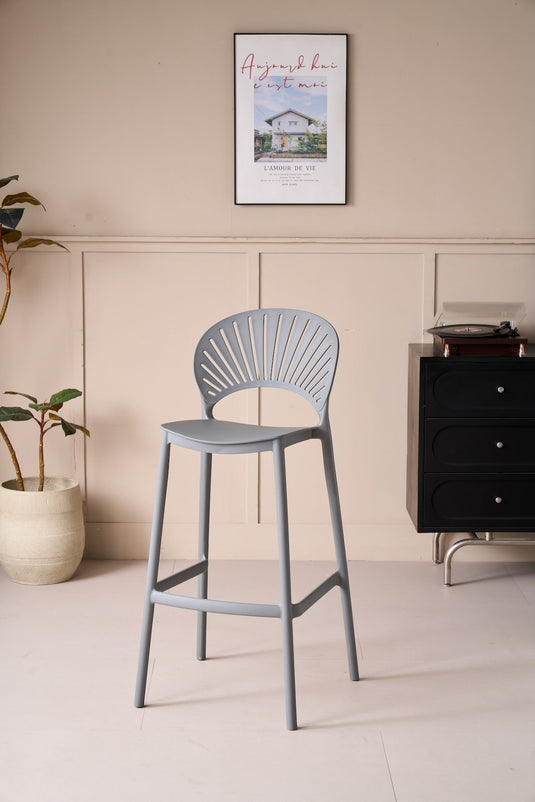 Silla para Bar Paraíso, Color Gris Oscuro, Diseño Moderno