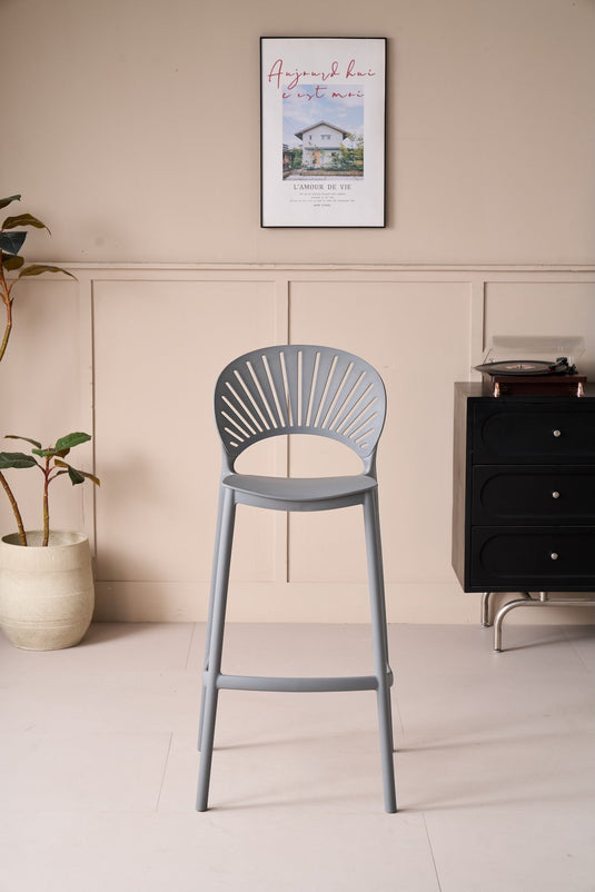 Silla para Bar Paraíso, Color Gris Oscuro, Diseño Moderno