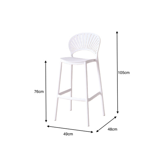 Set de 2 Sillas para Bar Paraíso, Color Blanco, Diseño Moderno