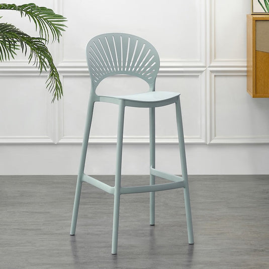 Set de 4 Sillas para Bar Paraíso, Color Azul Claro, Diseño Moderno