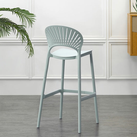 Set de 4 Sillas para Bar Paraíso, Color Azul Claro, Diseño Moderno