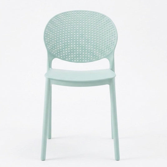 Set de 4 Sillas Florida, Color Azul Claro, con Espaldar y Diseño Moderno