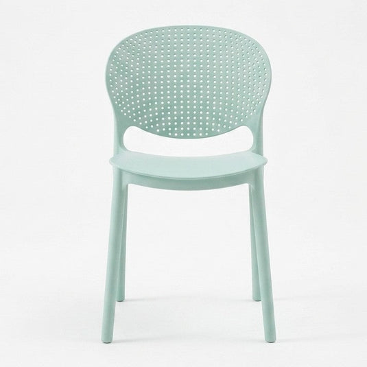 Silla Florida, Color Azul Claro, con Espaldar y Diseño Moderno
