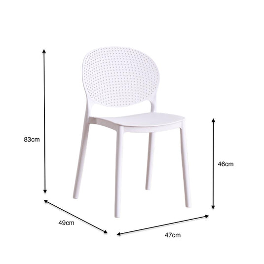 Silla Florida, Color Blanco, con Espaldar y Diseño Moderno X2