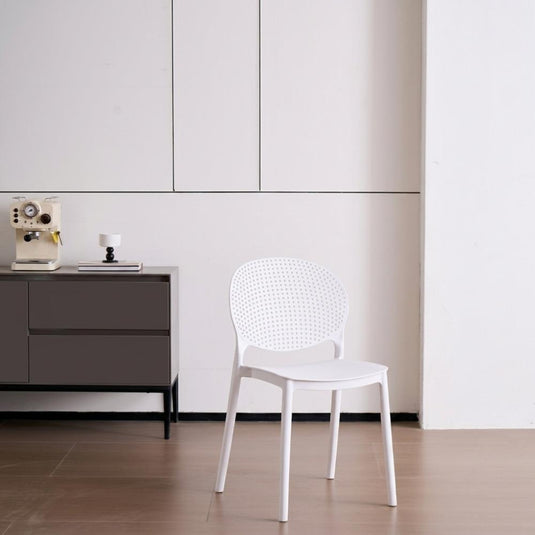Silla Florida, Color Blanco, con Espaldar y Diseño Moderno X2