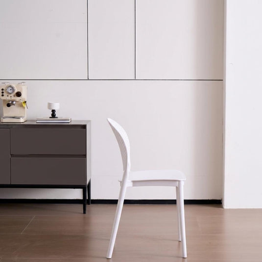 Silla Florida, Color Blanco, con Espaldar y Diseño Moderno X4