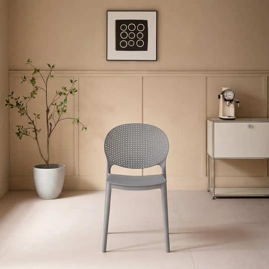 Silla Florida, Color Gris Oscuro, con Espaldar y Diseño Moderno