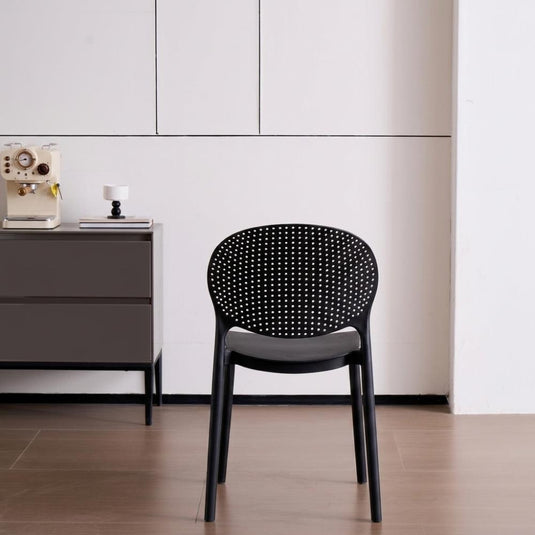 Set de 2 Sillas Florida, Color Negro, con Espaldar y Diseño Moderno