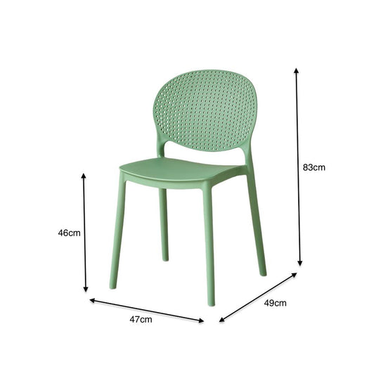 Set de 2 Sillas Florida, Color Verde, con Espaldar y Diseño Moderno