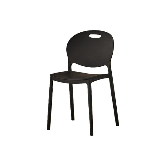 Set de 2 Sillas Queens, Negro, con Espaldar Redondo y Diseño Minimalista