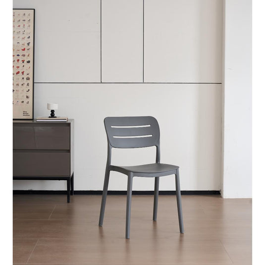 Set de 4 Sillas Harriman, Gris Oscuro, con Medio Espaldar y Diseño Minimalista
