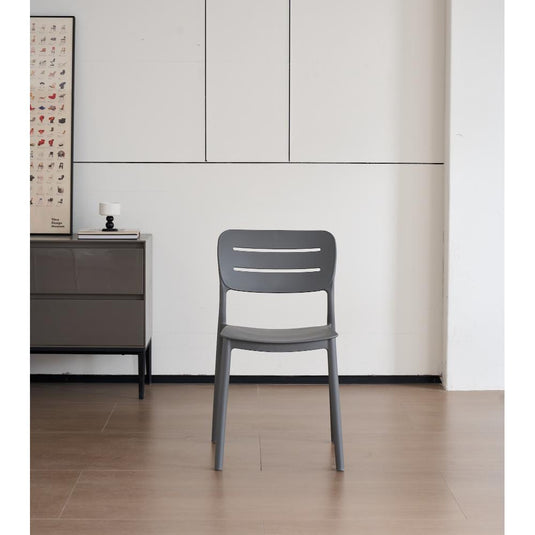 Set de 2 Sillas Harriman, Gris Oscuro, con Medio Espaldar y Diseño Minimalista