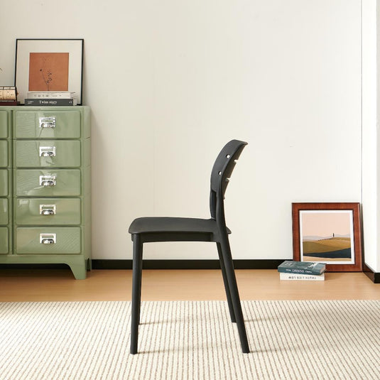 Set de 2 Sillas Harriman, Negro, con Medio Espaldar y Diseño Minimalista