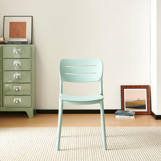 Set de 4 Sillas Harriman, Azul Claro, con Medio Espaldar y Diseño Minimalista
